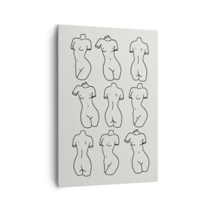 Obraz na płótnie - Minimalistyczna grafika przedstawiająca nagie kobiece sylwetki - 70x100cm - Tylko Wenus - Nowoczesna dekoracja ścienna do salonu i sypialni ARTTOR