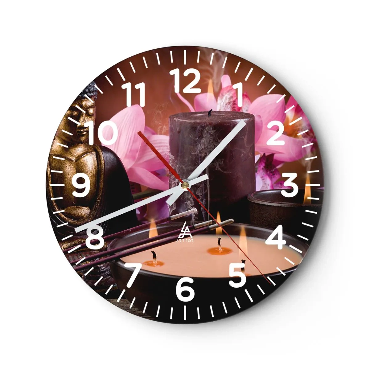 Zegar ścienny - Oczyścić umysł, uspokoić ciało - 30x30 cm