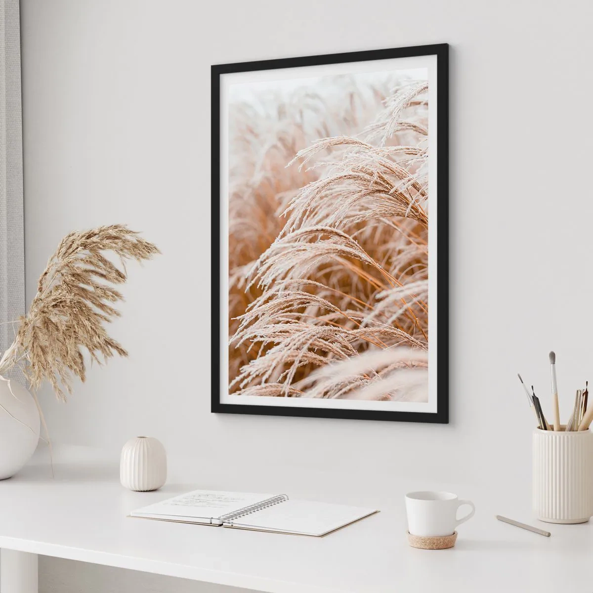 Plakat w czarnej ramie - Pokłon jesiennemu słońcu - 70x100 cm