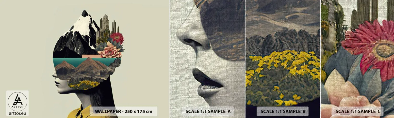 Fototapeta Próbka Premium Canvas - Kobieta – zawsze tajemnica - Góry, Umysł, Głowa - 100x30 cm