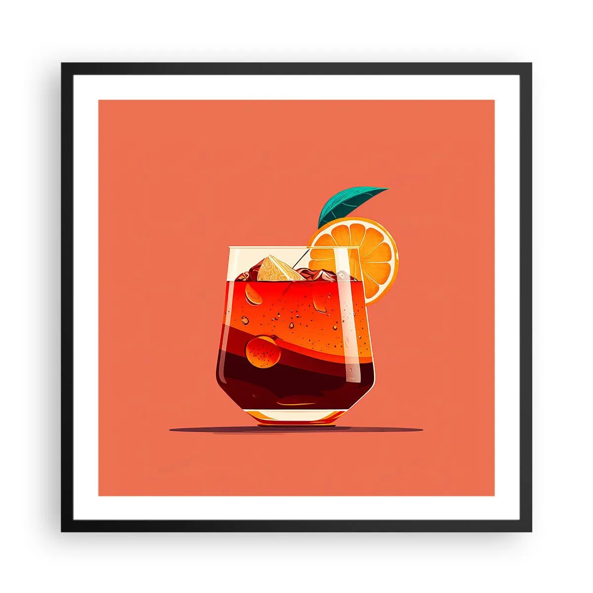 Plakat w czarnej ramie - Letnie orzeźwienie - 60x60 cm