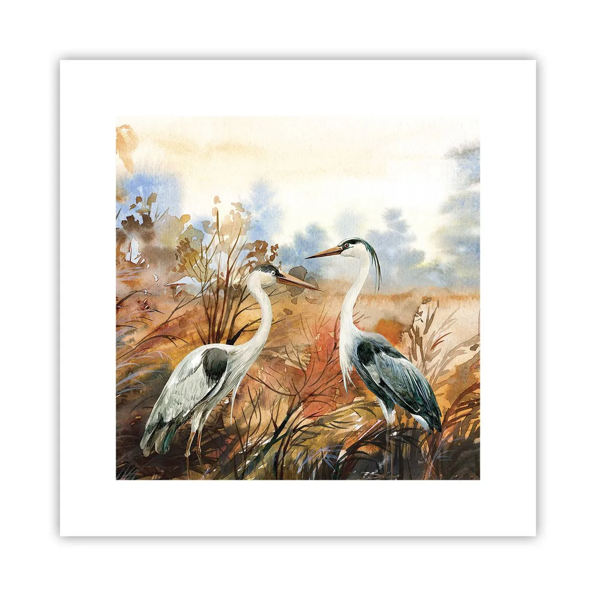 Plakat - Dokąd jesienią? - 30x30 cm