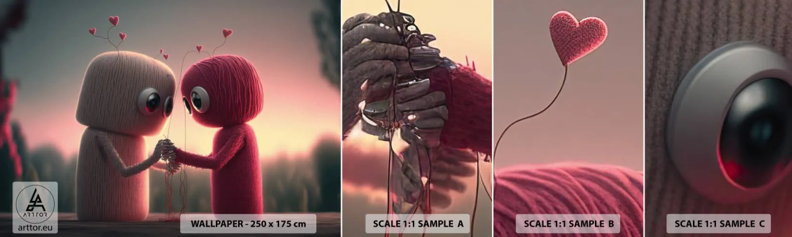 Fototapeta Próbka Standard Eco - Każdemu wolno kochać - Wełna, Dziecięcy, Miłość - 100x30 cm