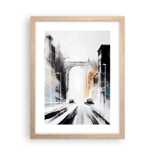 Plakat w ramie jasny dąb - Studium miasta: architektura i ruch - 30x40 cm