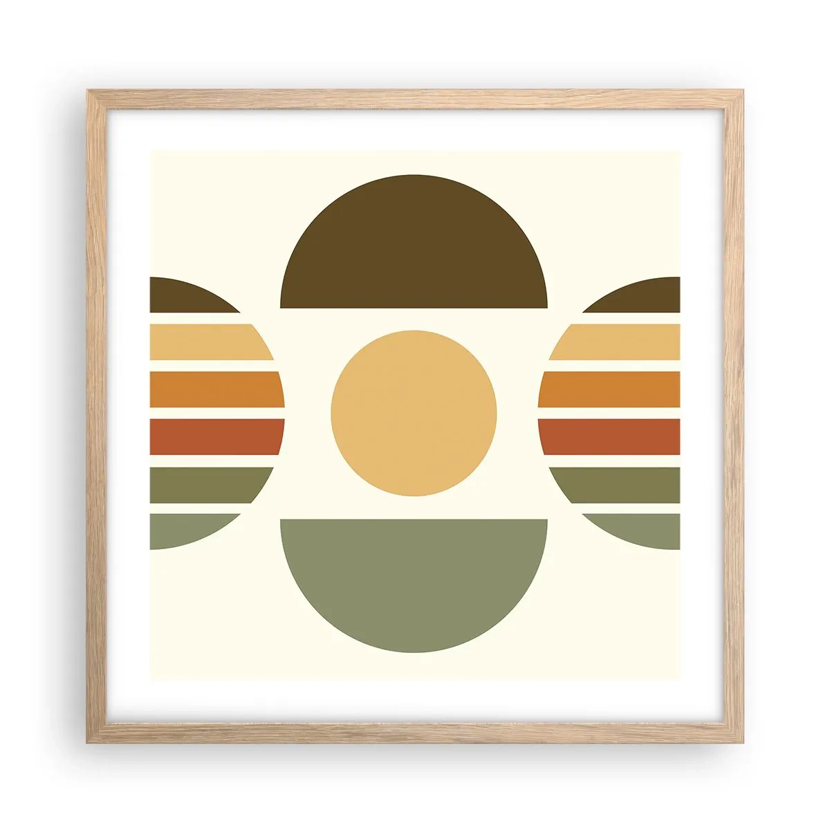 Plakat w ramie jasny dąb - W kolorach ziemi - 50x50 cm