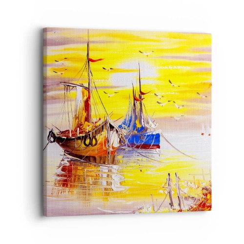 Obraz na płótnie - Zasłużony odpoczynek w porcie - 30x30 cm