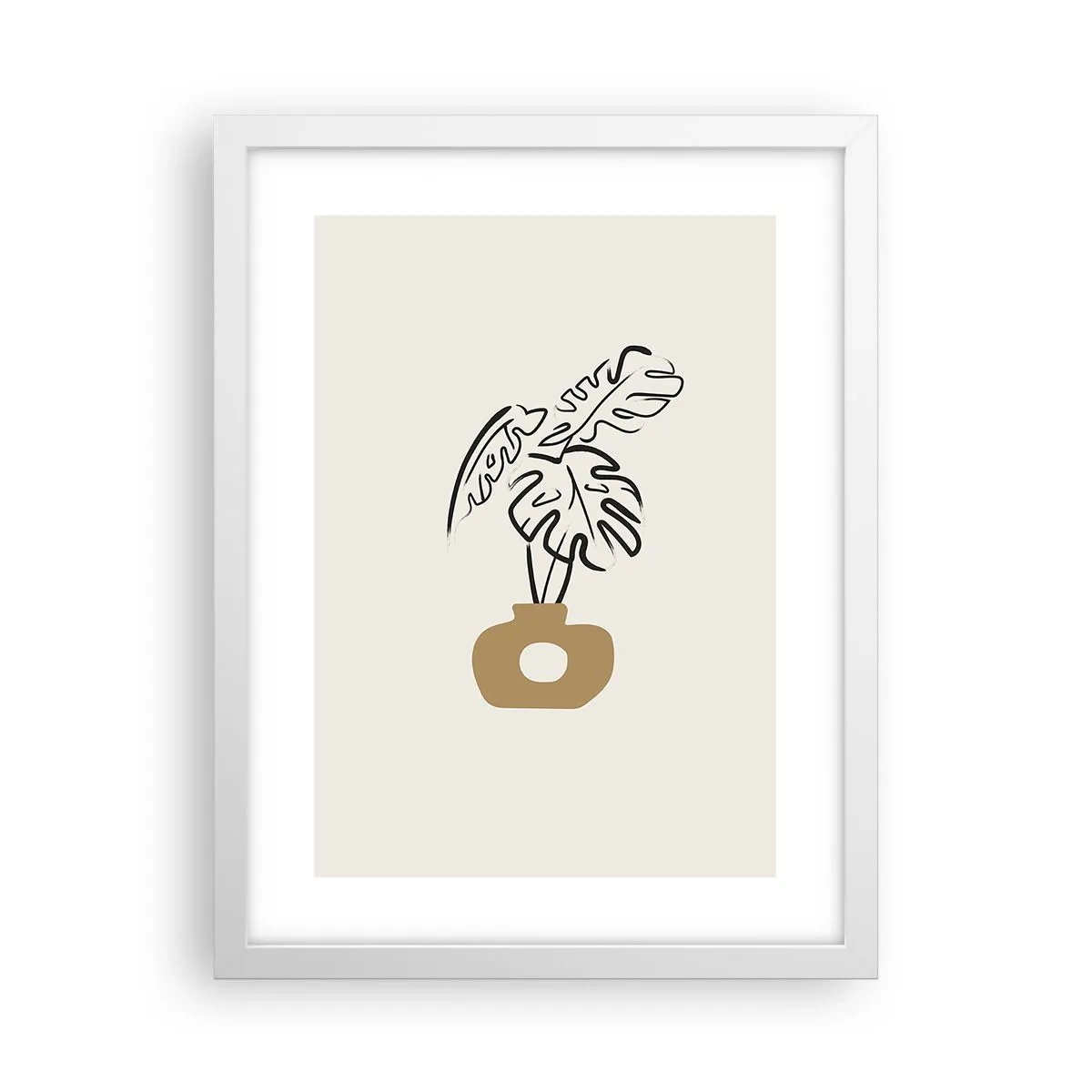 Plakat w białej ramie - Monstera – ozdoba domu - 30x40 cm