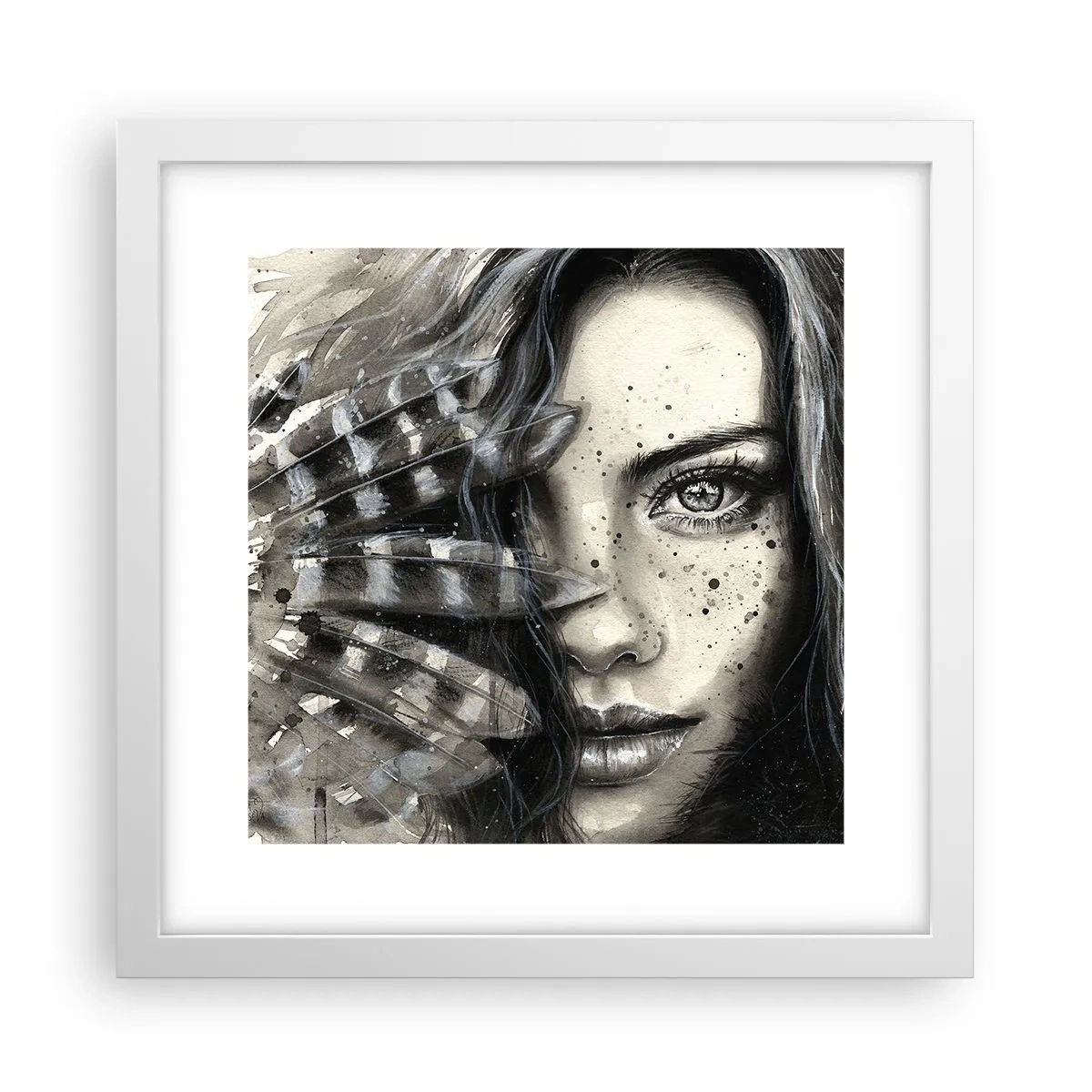 Plakat w białej ramie - Dzika piękność - 30x30 cm