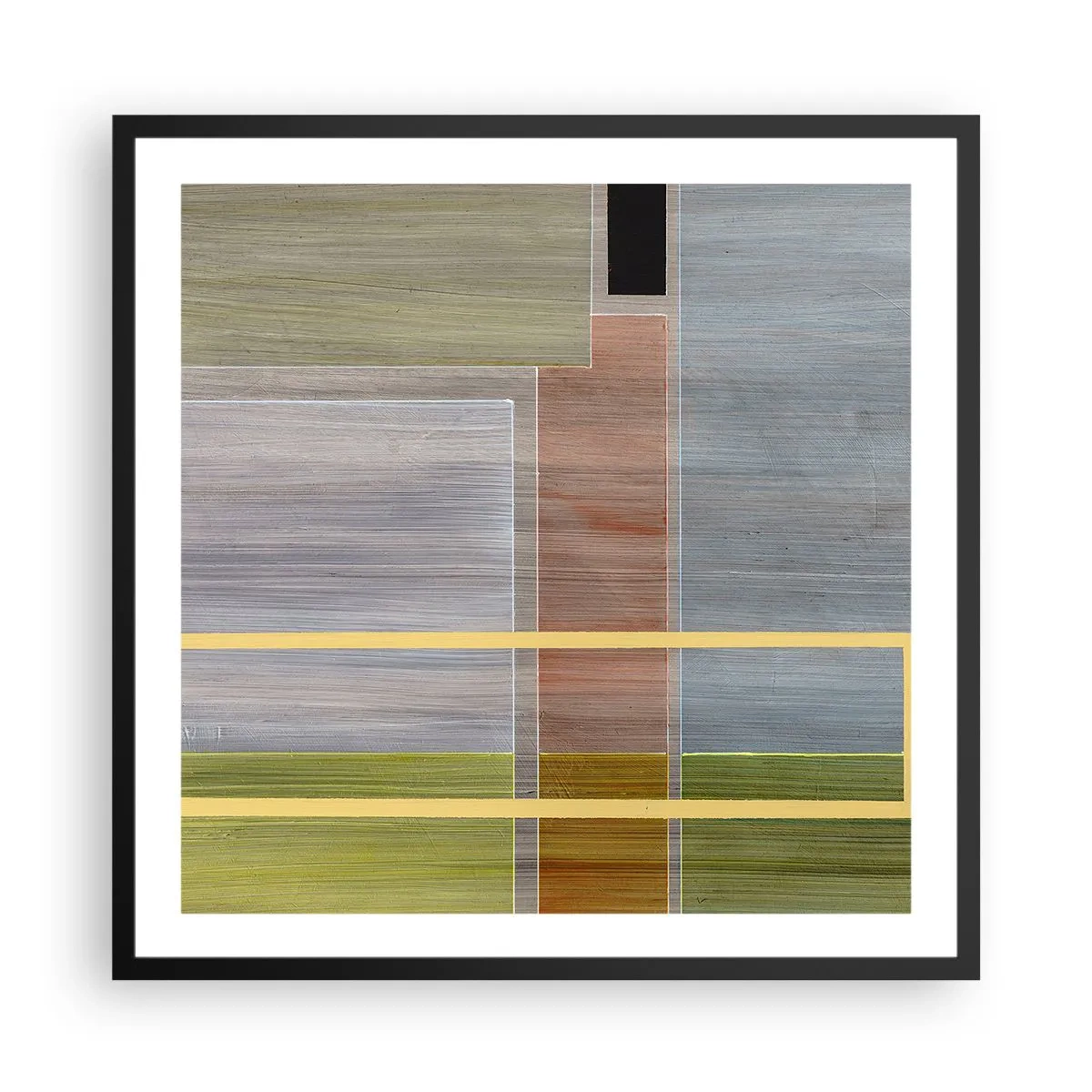 Plakat w czarnej ramie - Prosto i spokojnie - 60x60 cm