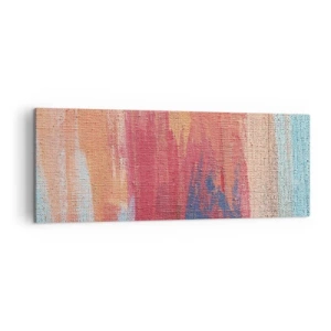 Obraz na płótnie - Kolorowe abstrakcyjne pociągnięcia pędzla - 140x50cm - Spłynąć tęczą - Nowoczesna dekoracja ścienna do salonu i sypialni ARTTOR