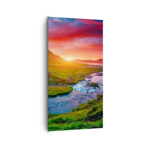 Obraz na płótnie - Islandia - ogień i woda - 65x120 cm