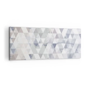 Obraz na płótnie - Geometryczny wzór z trójkątów w pastelowych odcieniach - 120x50cm - W rytmie na trzy - Nowoczesna dekoracja ścienna do salonu i sypialni ARTTOR