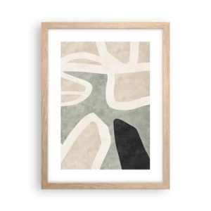 Plakat w ramie jasny dąb - Kompozycja z motywem czerni - 30x40 cm