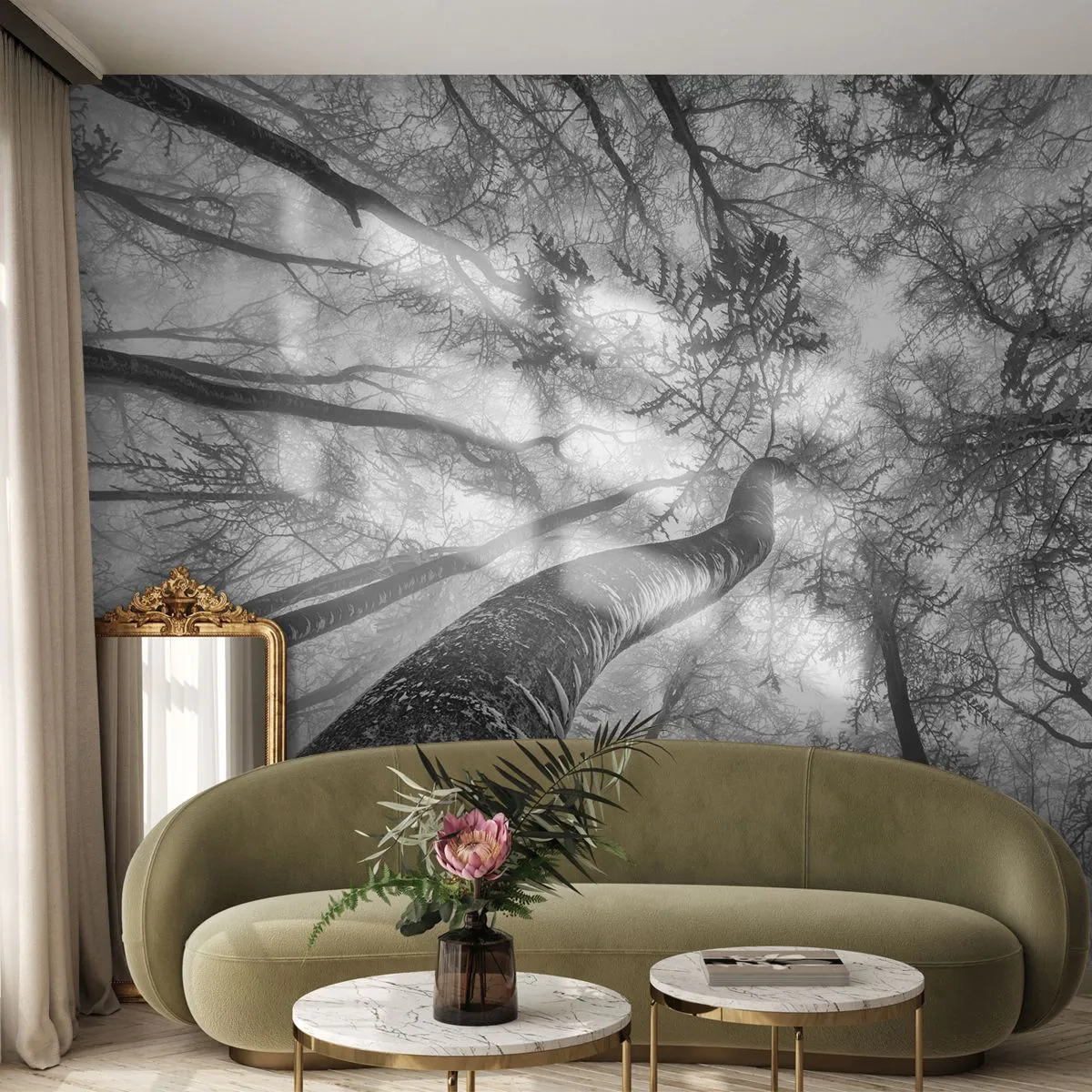 Fototapeta Premium Sand - Wyścig do światła - Las, Drzewa, Natura - 100x70 cm