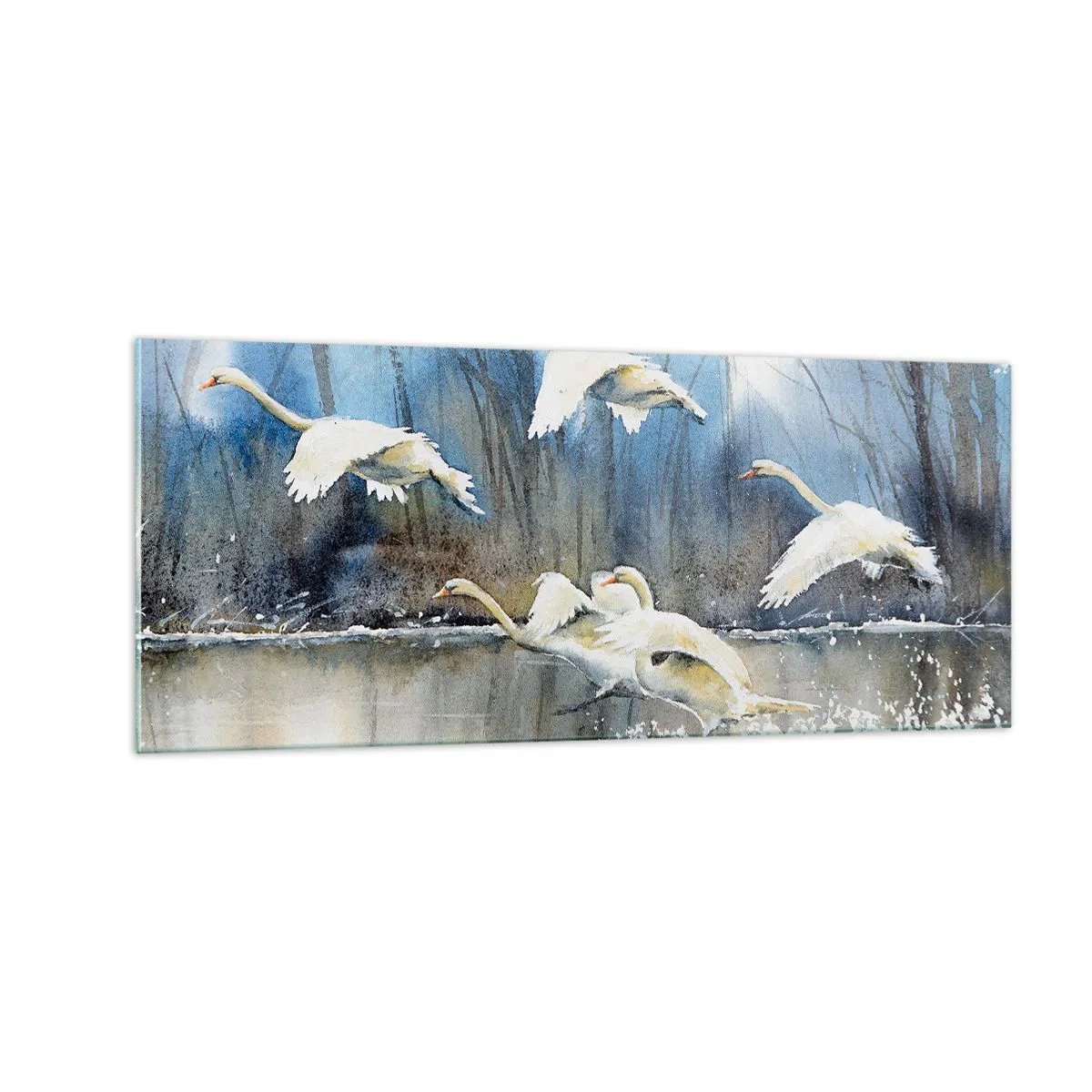 Obraz na szkle - Jak w baśni o dzikich łabędziach - 100x40 cm