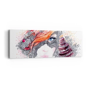 Obraz na płótnie - Z nią codziennie jest święto - 90x30 cm