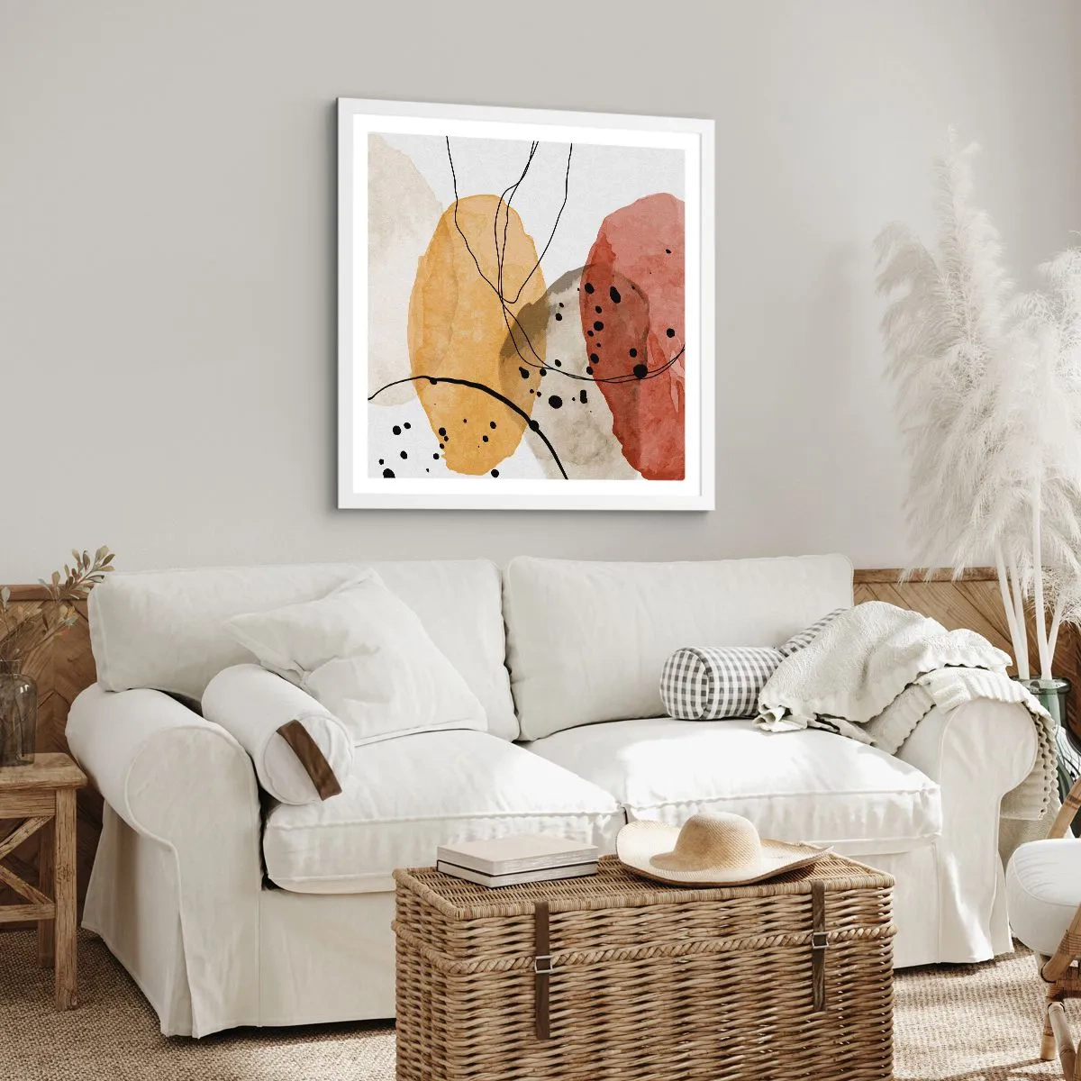 Plakat w białej ramie - Jak powietrze lekkie, przejrzyste - 40x40 cm