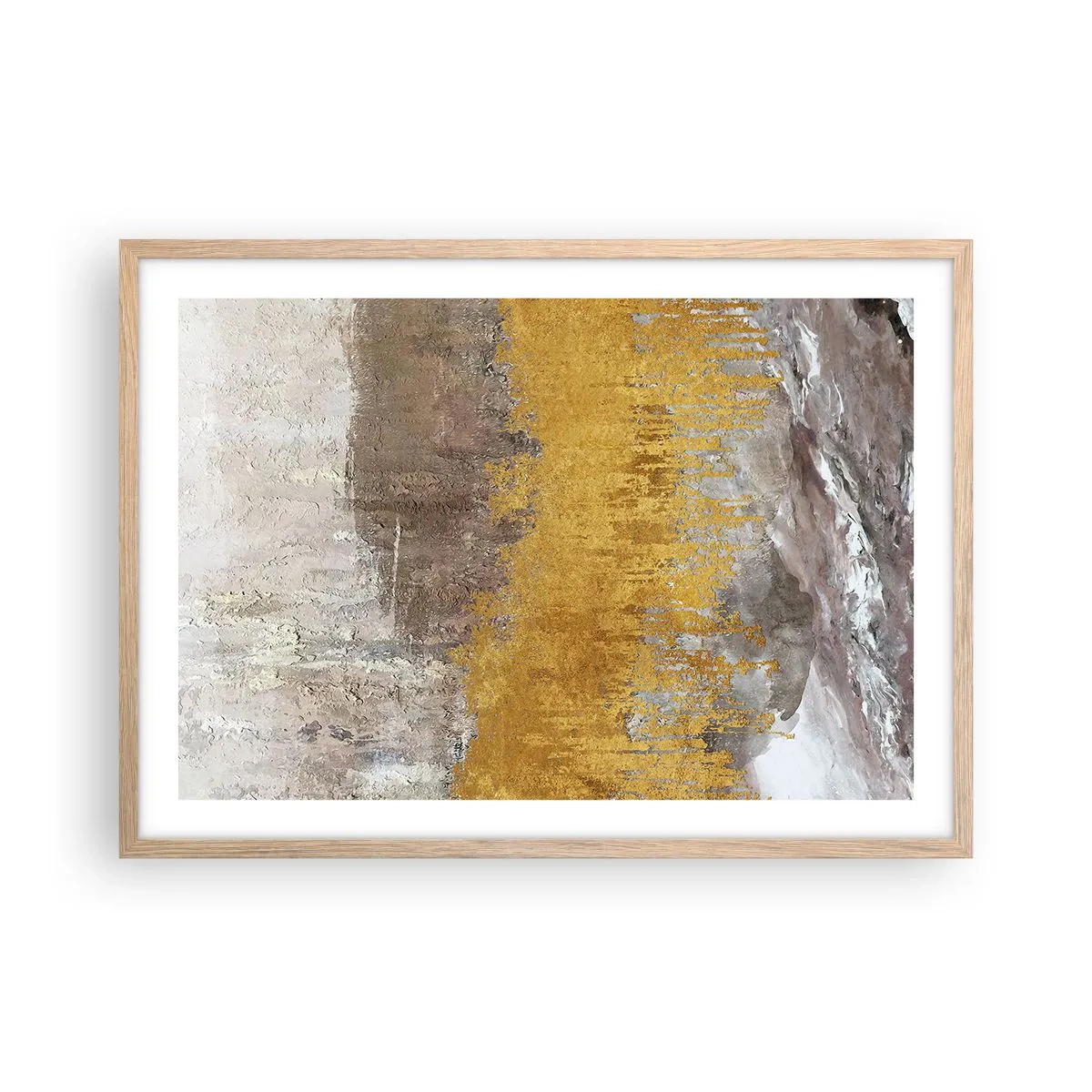 Plakat w ramie jasny dąb - Złocisty podmuch - 70x50 cm