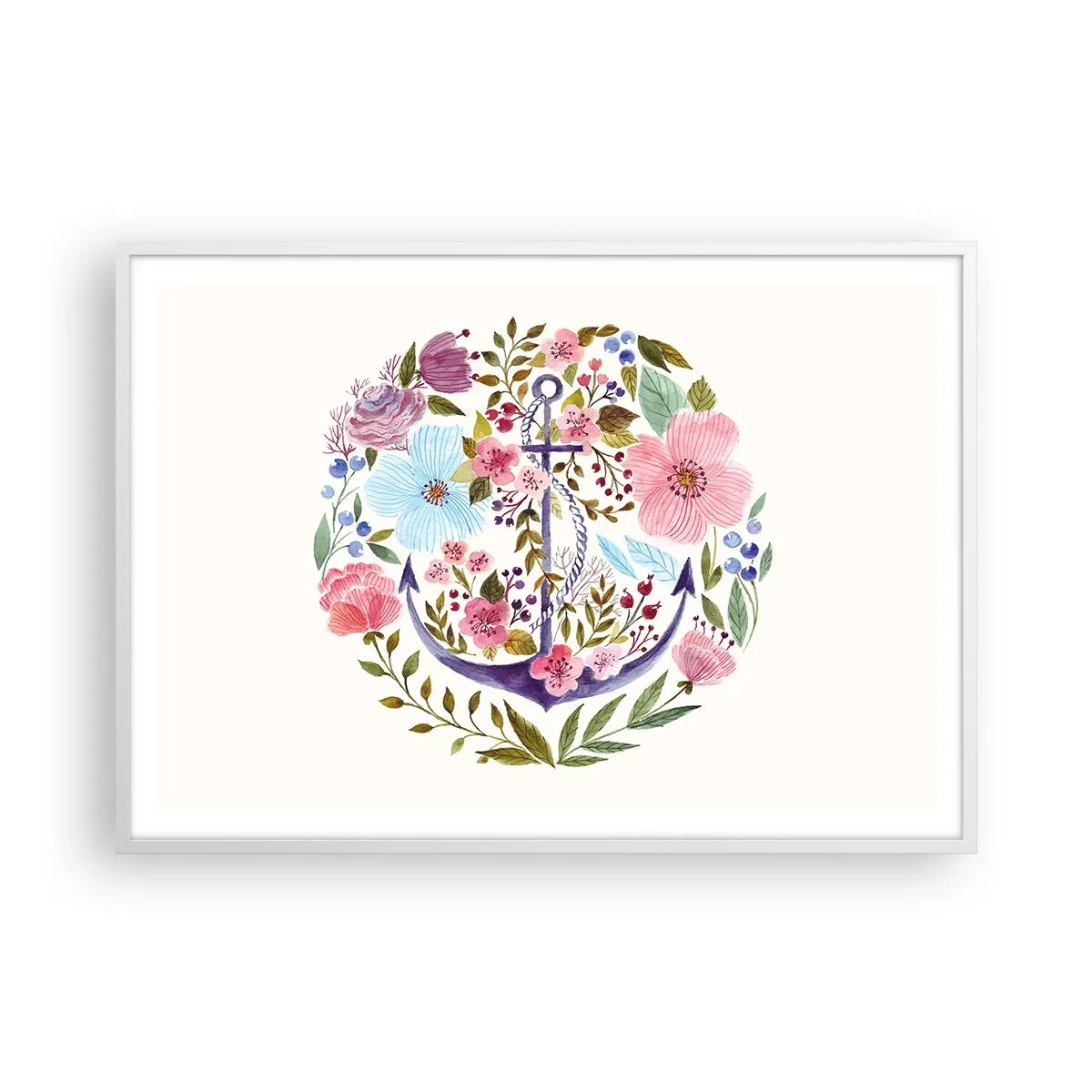 Plakat w białej ramie - Dobry sen żeglarza - 100x70 cm