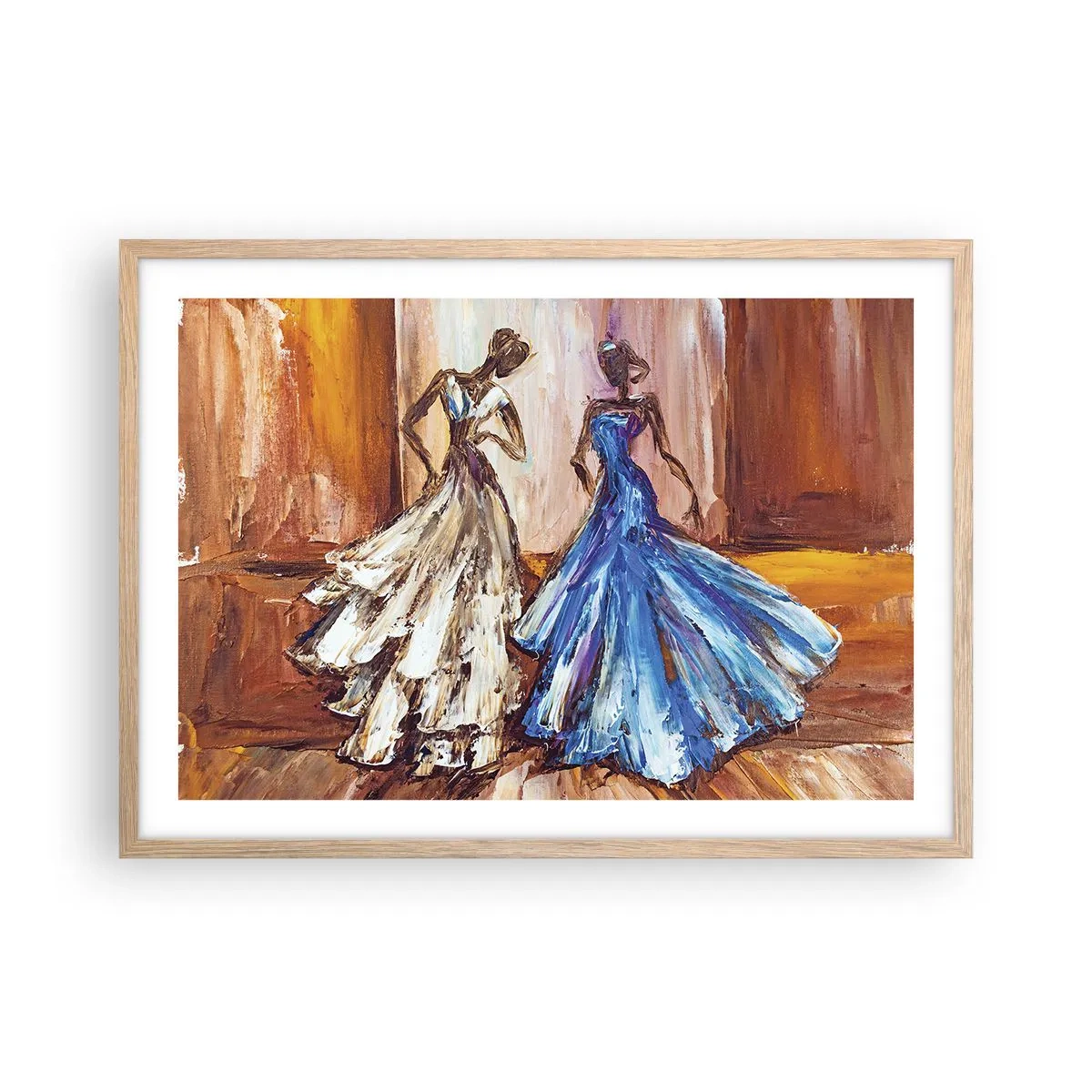 Plakat w ramie jasny dąb - Wdzięczny duet - 70x50 cm