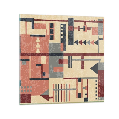 Obraz na szkle - Kombinacja pionów i poziomów - 40x40 cm