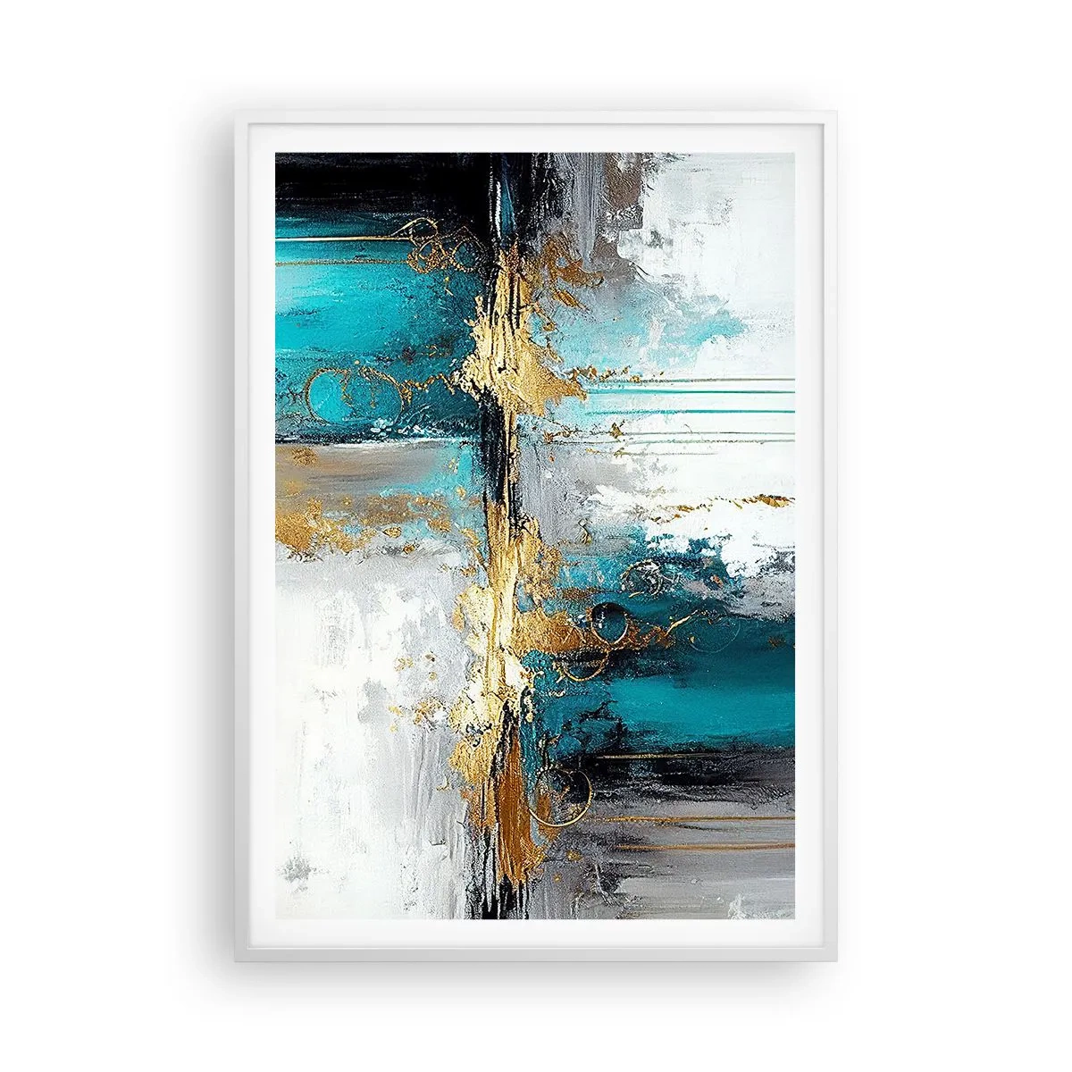 Plakat w białej ramie - Wszystko płynie - 70x100 cm