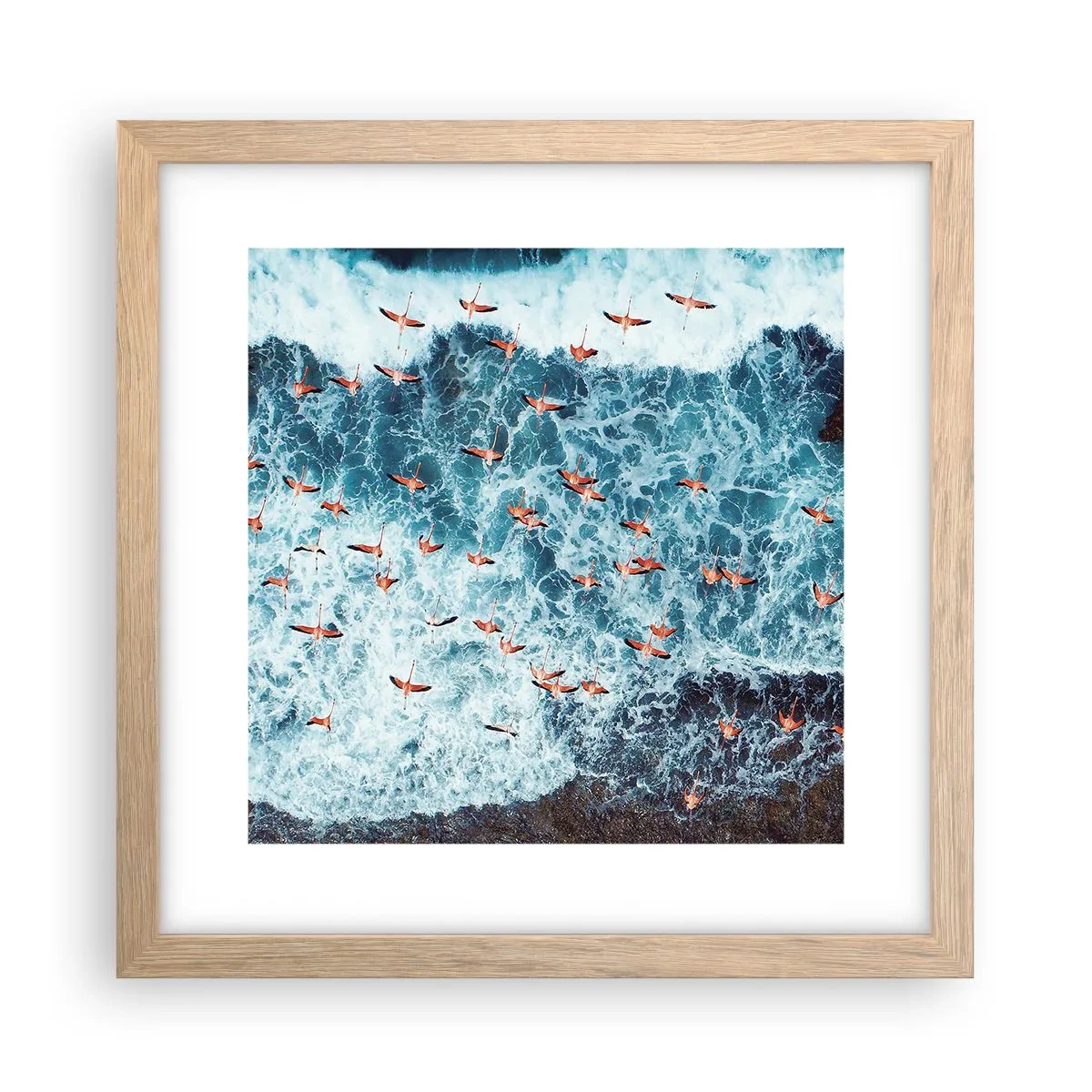 Plakat w ramie jasny dąb - Nadmorska parada - 30x30 cm