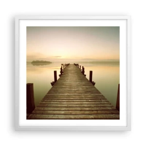 Plakat w białej ramie - Przedświt, świtanie, światło - 50x50 cm
