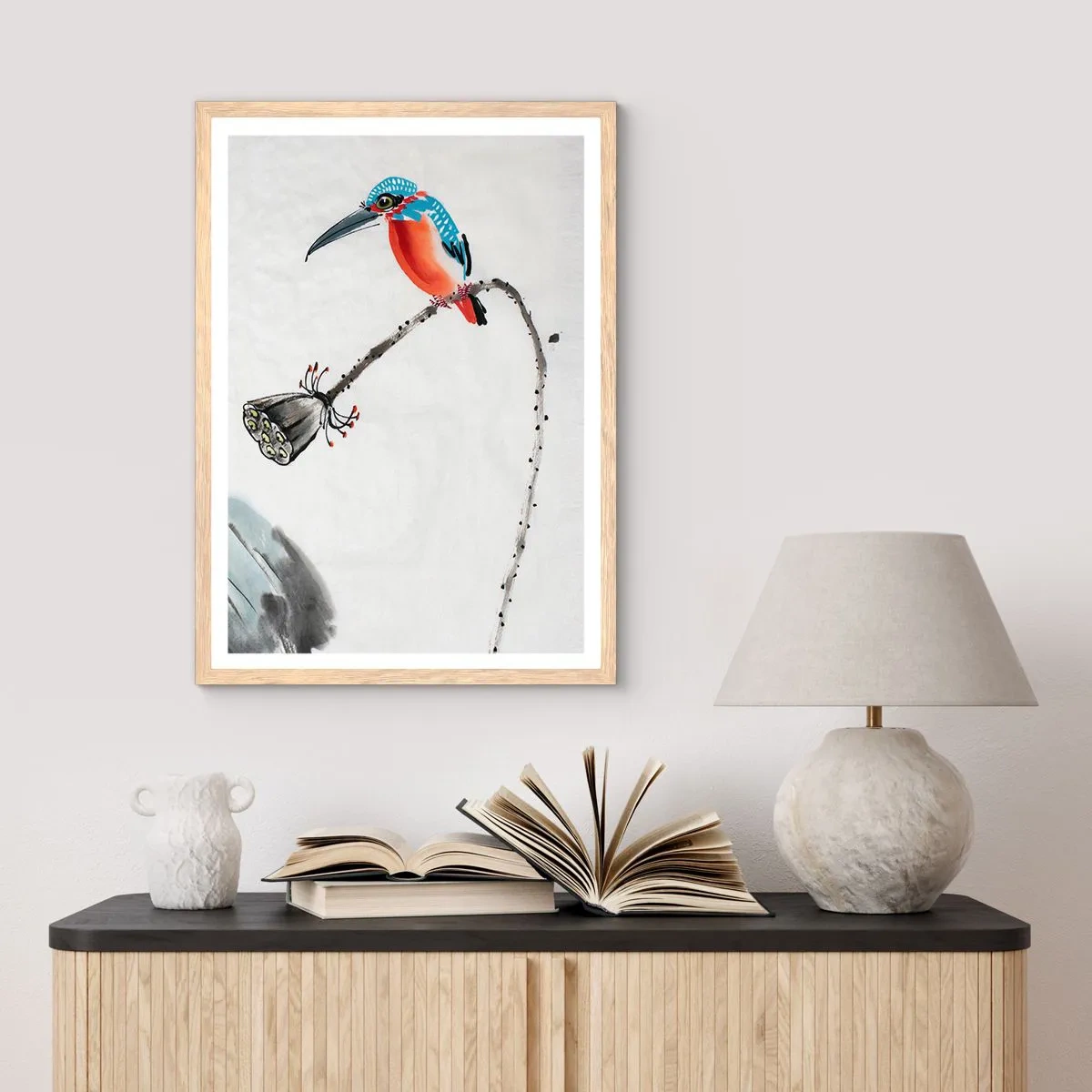 Plakat w ramie jasny dąb - Życie łąki - 40x50 cm