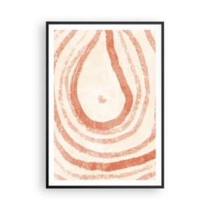 Plakat w czarnej ramie - Koralowe kręgi – kompozycja - 70x100 cm