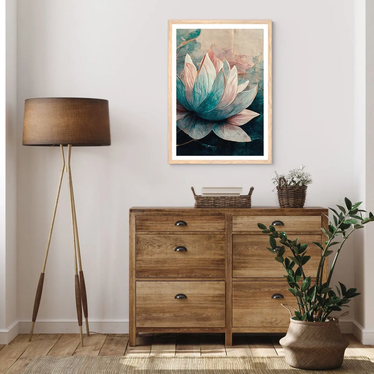 Plakat w ramie jasny dąb - Gwiazdy jeziora - 50x70 cm