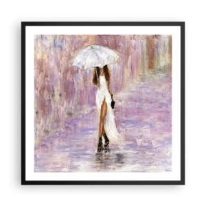 Plakat w czarnej ramie - W liliowym deszczu - 60x60 cm