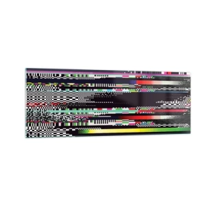 Obraz na szkle - Kolorowe linie i piksele w abstrakcyjnym stylu - 140x50cm - Obraz konrolny rzeczywistości - Nowoczesna dekoracja ścienna do salonu i sypialni ARTTOR