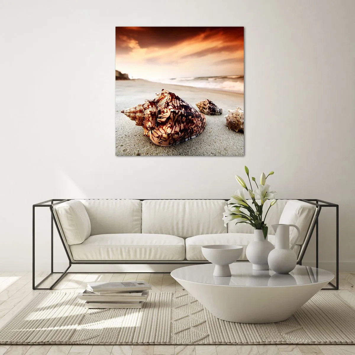 Obraz na szkle - Wygnanki fal - 70x70 cm