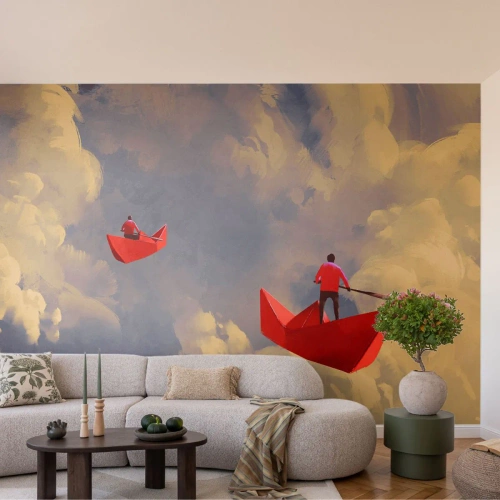 Fototapeta Standard Eco - Wyprawa marzycieli - Abstrakcja, Fantasy, Origami - 400x280 cm