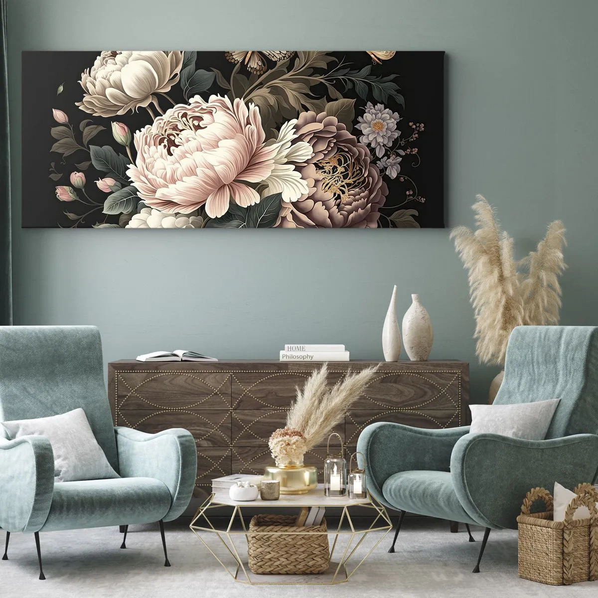Obraz na płótnie - W barokowym stylu - 100x40 cm