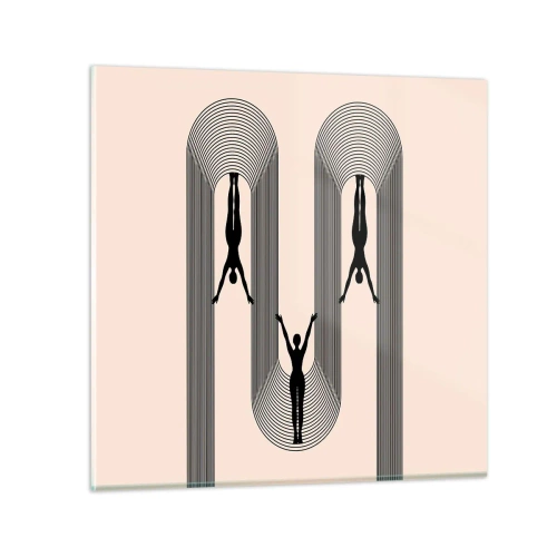 Obraz na szkle - Do góry nogami - 50x50 cm