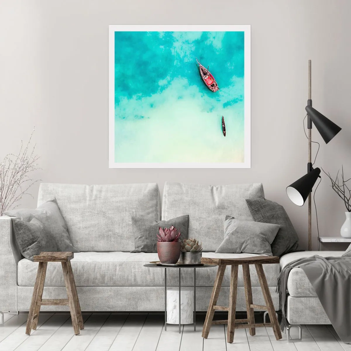 Plakat - Bo na plażach Zanzibaru, kiedy nadmiar wód… - 50x50 cm