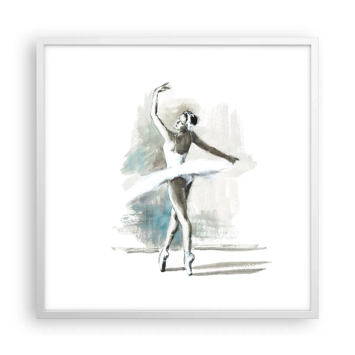 Plakat w białej ramie - Zaklęta w łabędzia - 60x60 cm