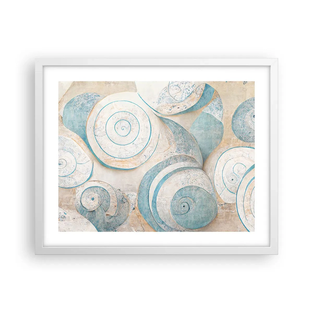 Plakat w białej ramie - Co kryje muszla? - 50x40 cm