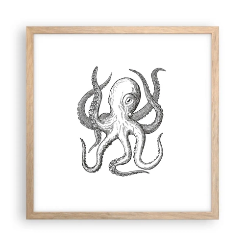 Plakat w ramie jasny dąb - Tańcząca z falami - 40x40 cm