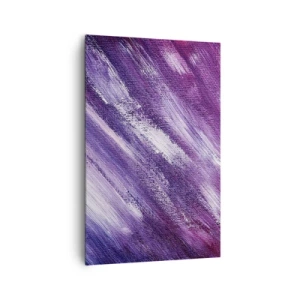 Obraz na płótnie - Abstrakcyjne pociągnięcia pędzla w odcieniach fioletu i różu - 80x120cm - Gdy wieje słoneczny wiatr - Nowoczesna dekoracja ścienna do salonu i sypialni ARTTOR