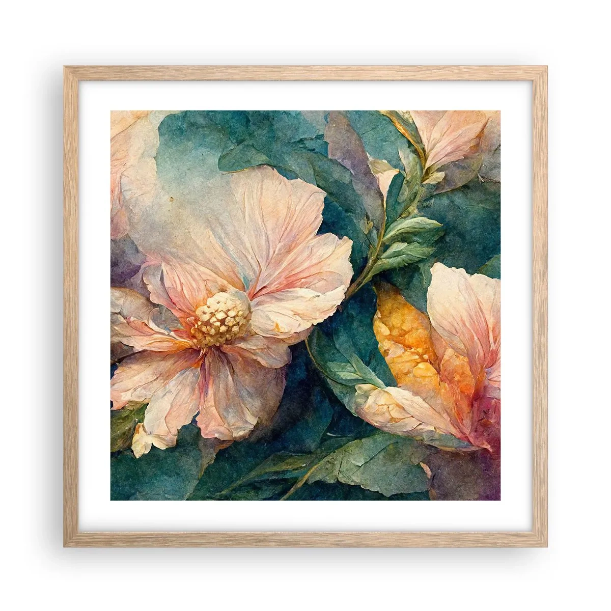 Plakat w ramie jasny dąb - Sama subtelność - 50x50 cm