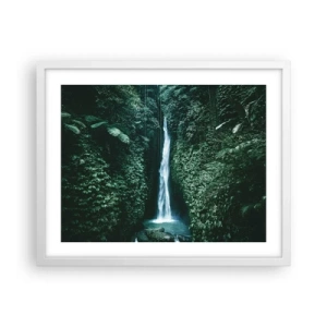 Plakat w białej ramie - Tropikalny zdrój - 50x40 cm