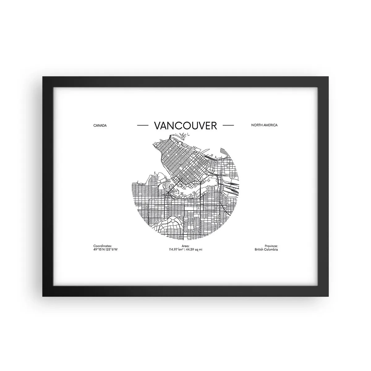 Plakat w czarnej ramie - Anatomia Vancouver - 40x30 cm