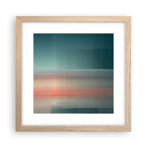 Plakat w ramie jasny dąb - Abstrakcja: fale światła - 30x30 cm