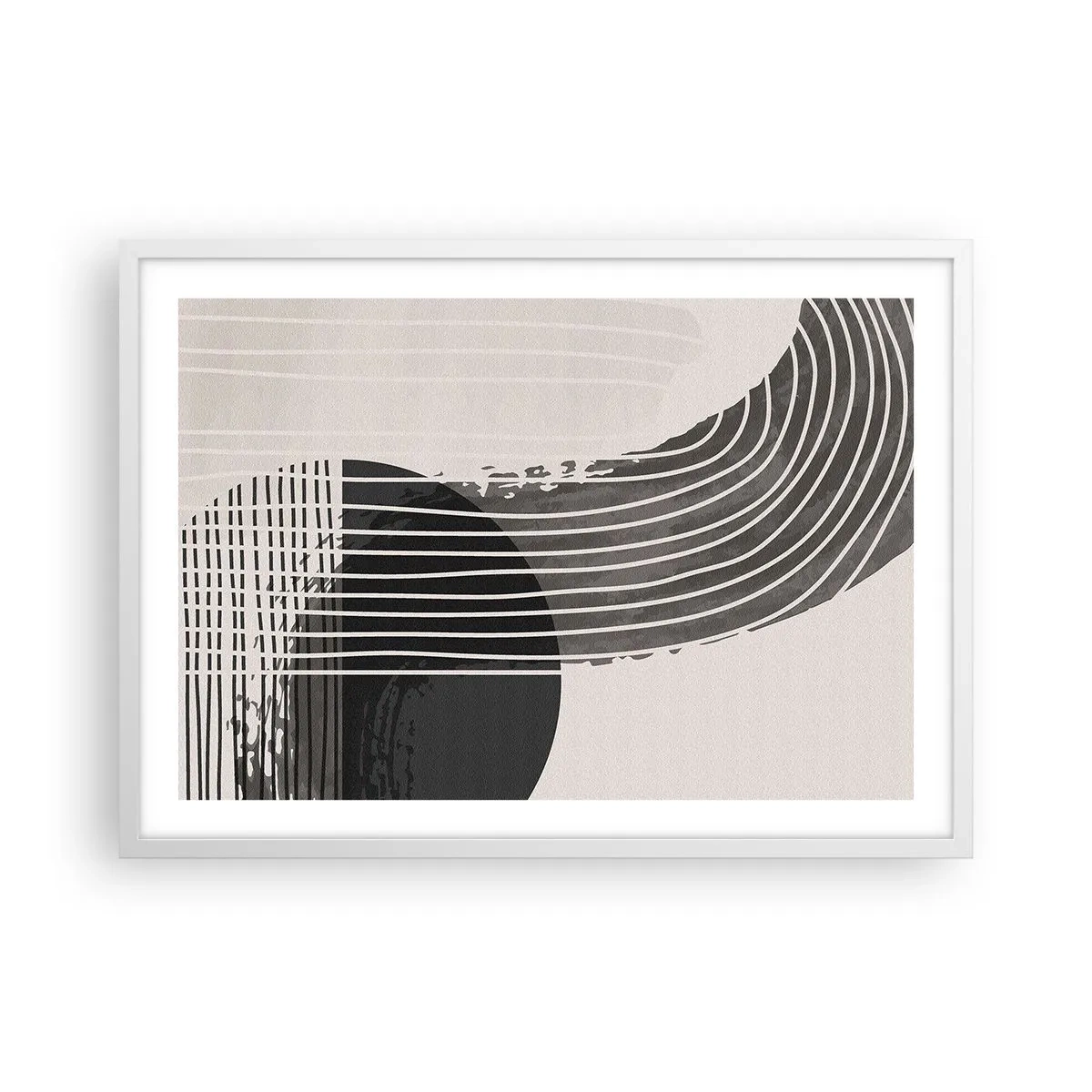 Plakat w białej ramie - Tam i z powrotem - 70x50 cm