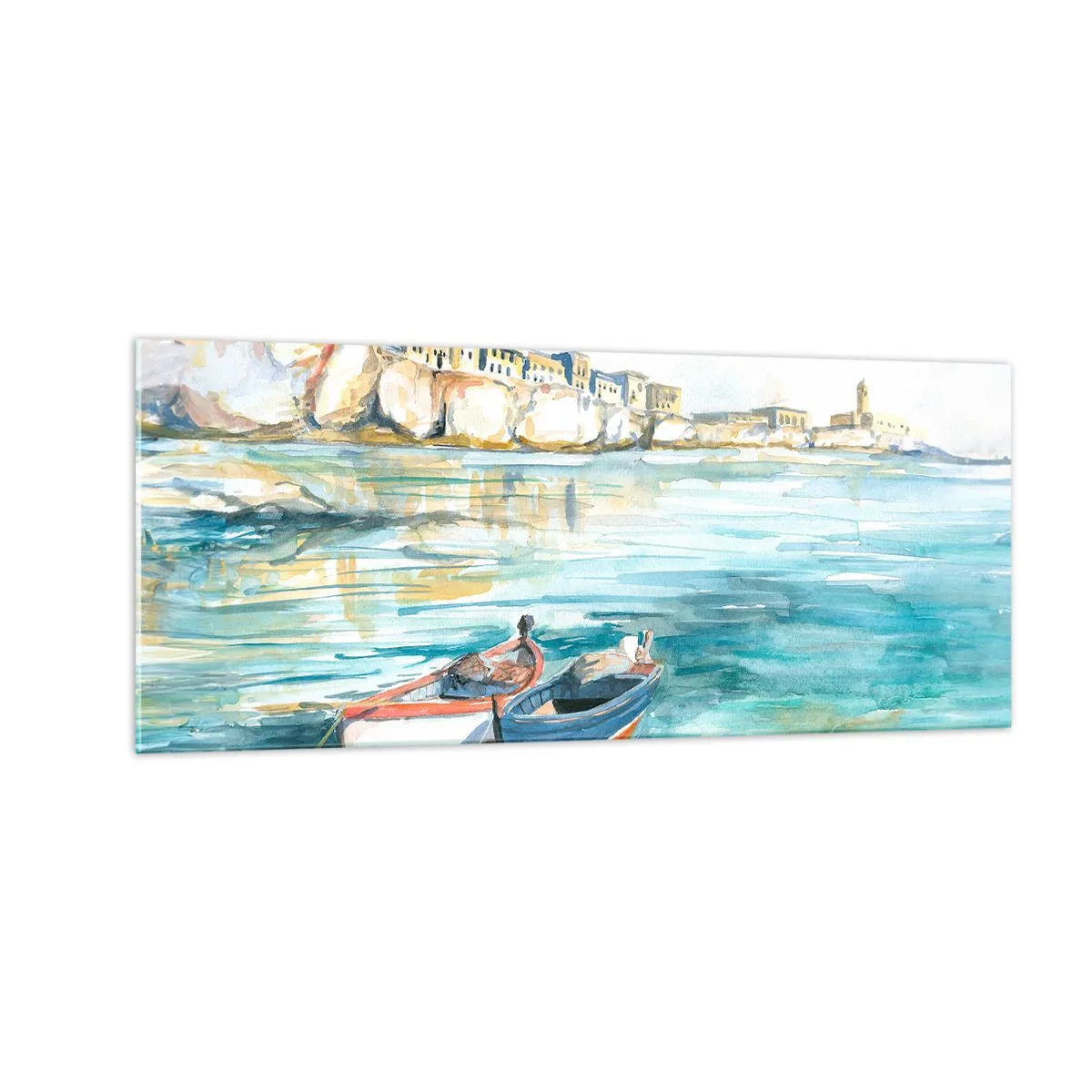 Obraz na szkle - Pejzaż w lazurze - 100x40 cm