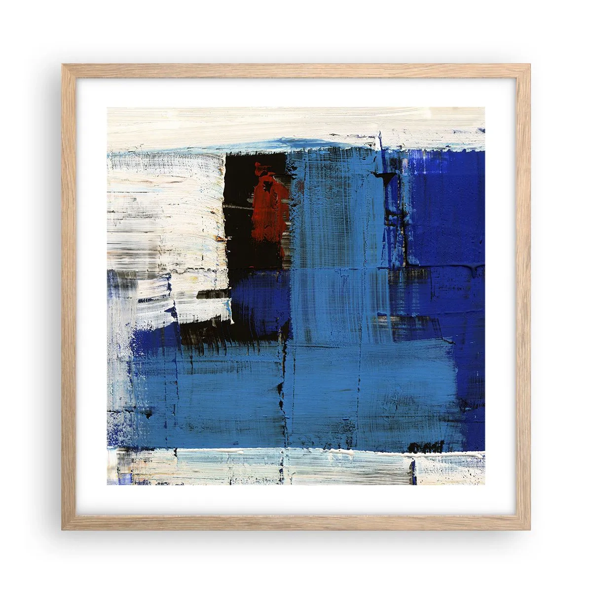 Plakat w ramie jasny dąb - Sekret błękitu - 50x50 cm