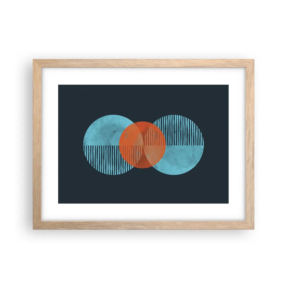 Plakat w ramie jasny dąb - Kompozycja symetryczna - 40x30 cm